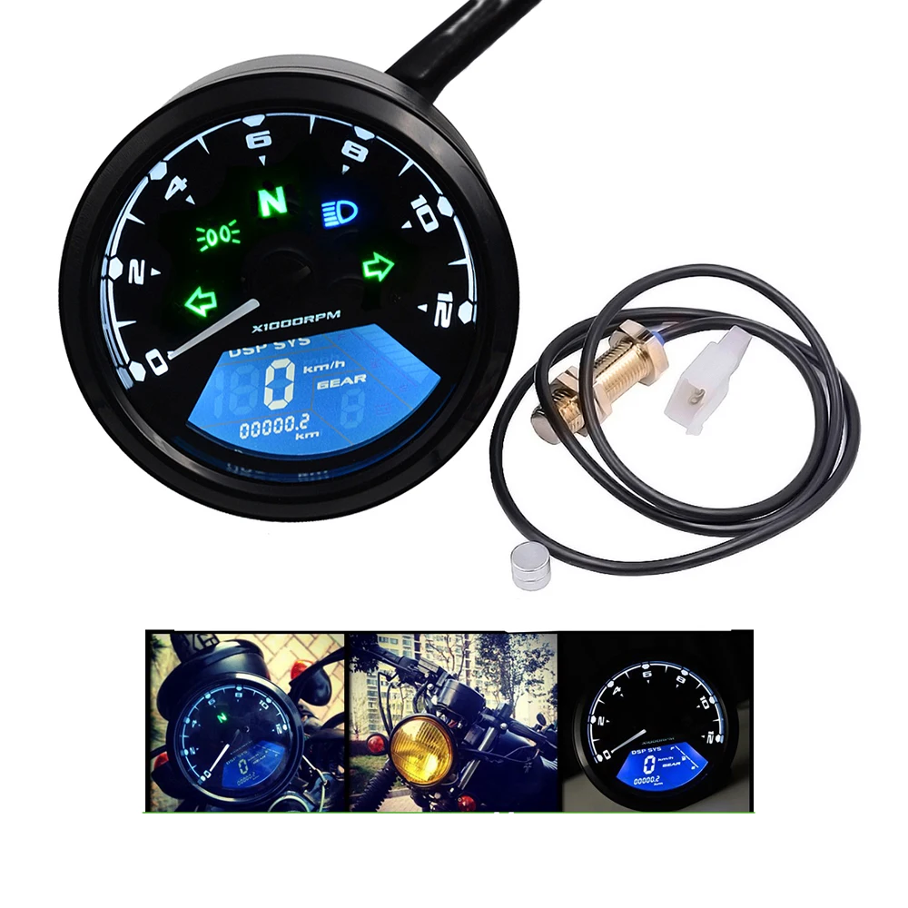 perfk ABS 12V Plastic Speedometer Tachometers For SUZUKI GS125