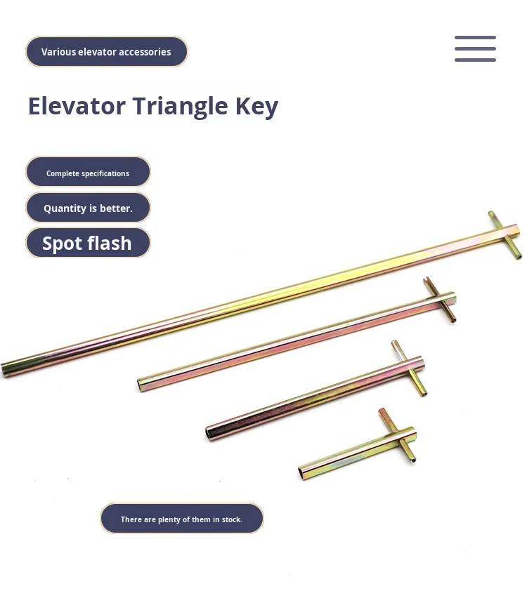 Modern Design Elevator Triangle Key Extended Type Door Key for Hitachi ...