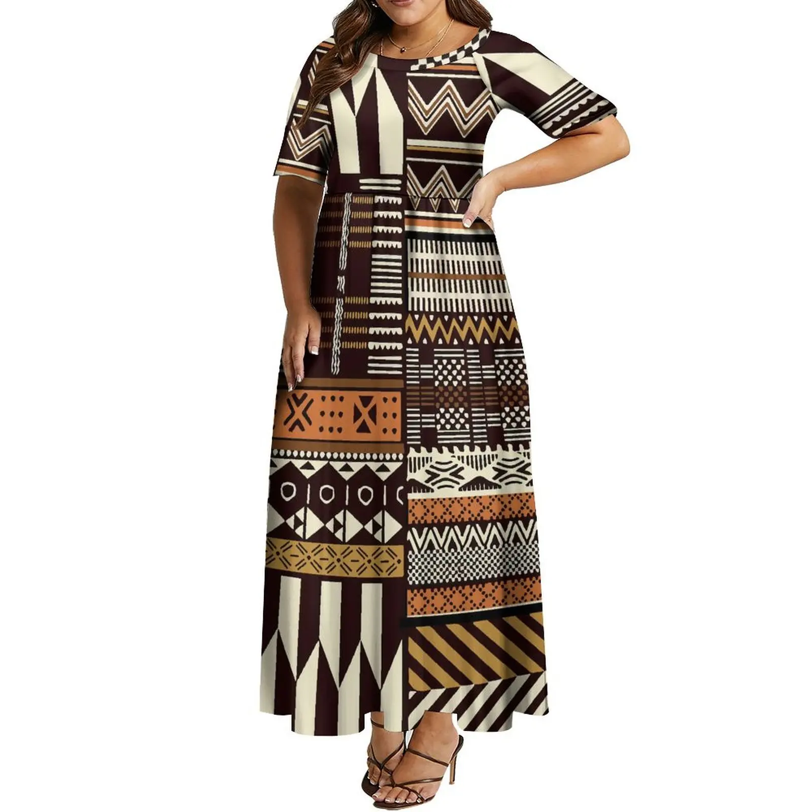 Wholesale Pacific Island Dress ummer Ladies hort leeve Crew Neck Long Pleated Casual Dresses Custom ublimation Print Tonga Hawaiian amoa Polynesian Wholesale Pacific Island Dress ummer Ladies hort leeve Crew Neck Long Pleated Casual Dresses Custom ublimation Print Tonga Hawaiian amoa Polynesian