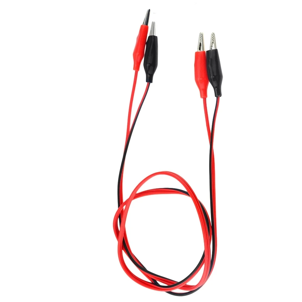 1Pc Red or Black 1m Alligator Clip Electrical Clamp Insulated Test Lead Cabl #EV 