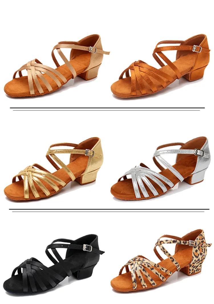  7Colors Girls Ballroom salsa Dance Shoes Girls Children Latin Dance Shoes
