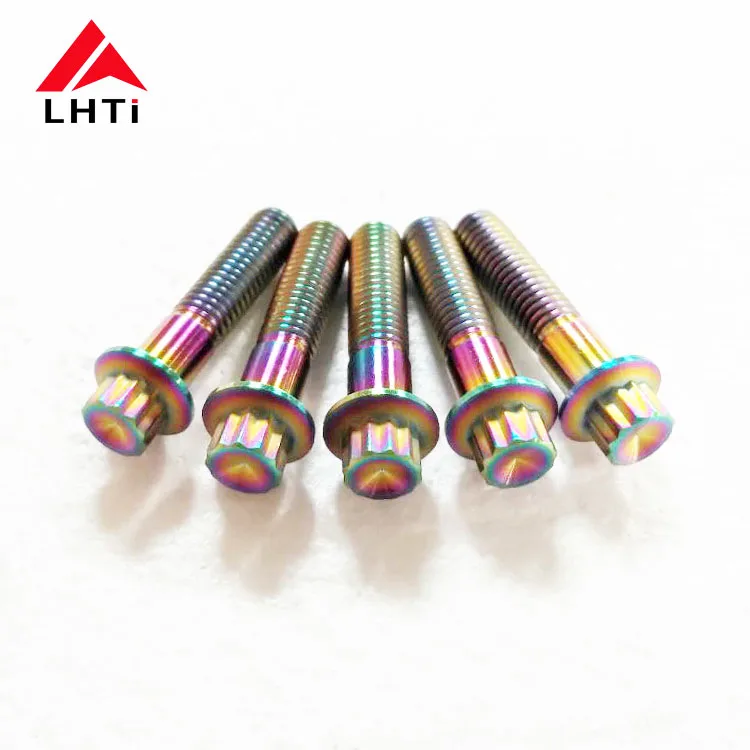 Competitive price Gr5 12 point flange screws titanium rim wheel bolt