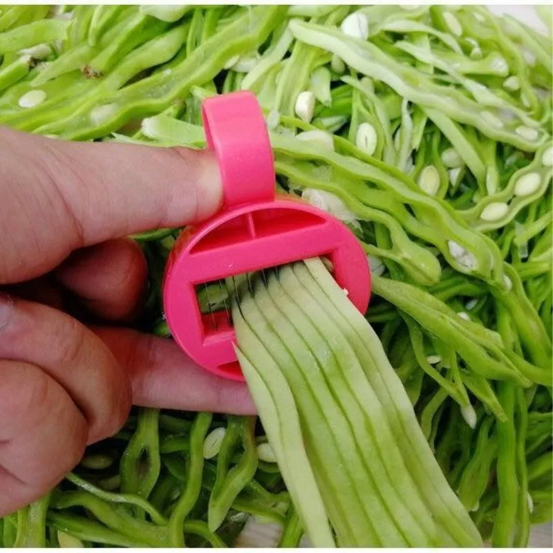 French Bean Slicer Vegetable Cutter Chopper Stringer Remover Kitchen Tool 