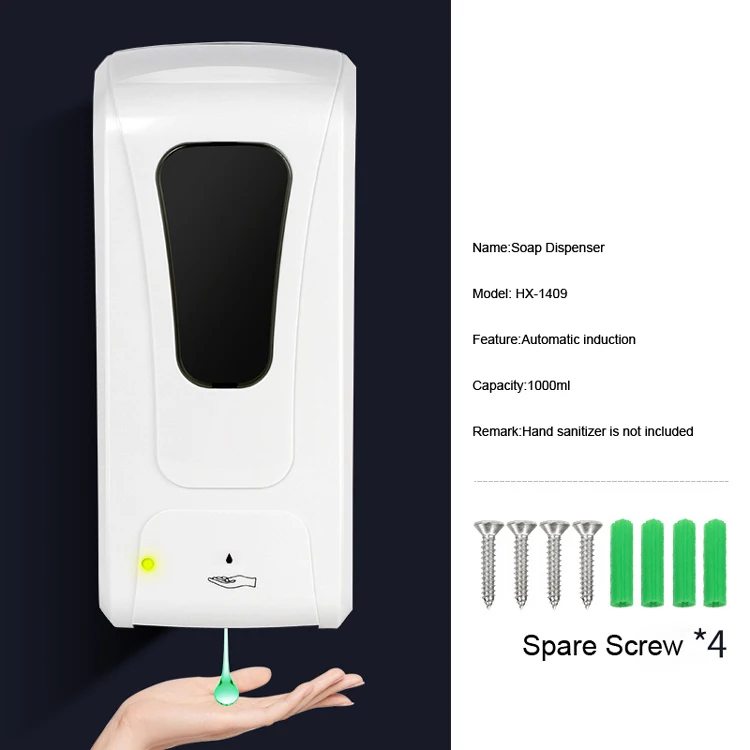 Wall mounted hand sanitizer dispenser/non contact gel soap dispenser /1000ml automatic induction alcohol sanitizer spray machine