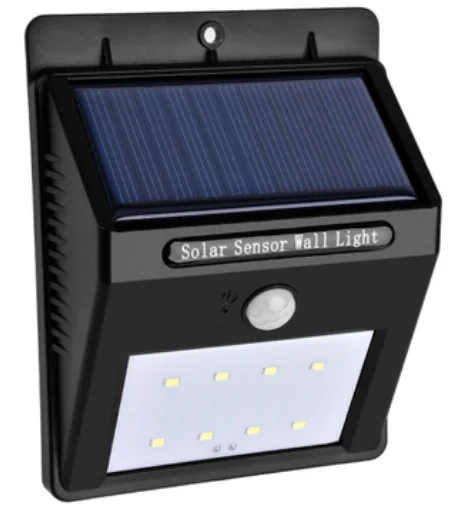 Waterproof 8 Led PIR Outdoor Wireless Solar Wall Light Lamp IP55 Water Resistant Motion Sensor Led Solar Light For Garden
