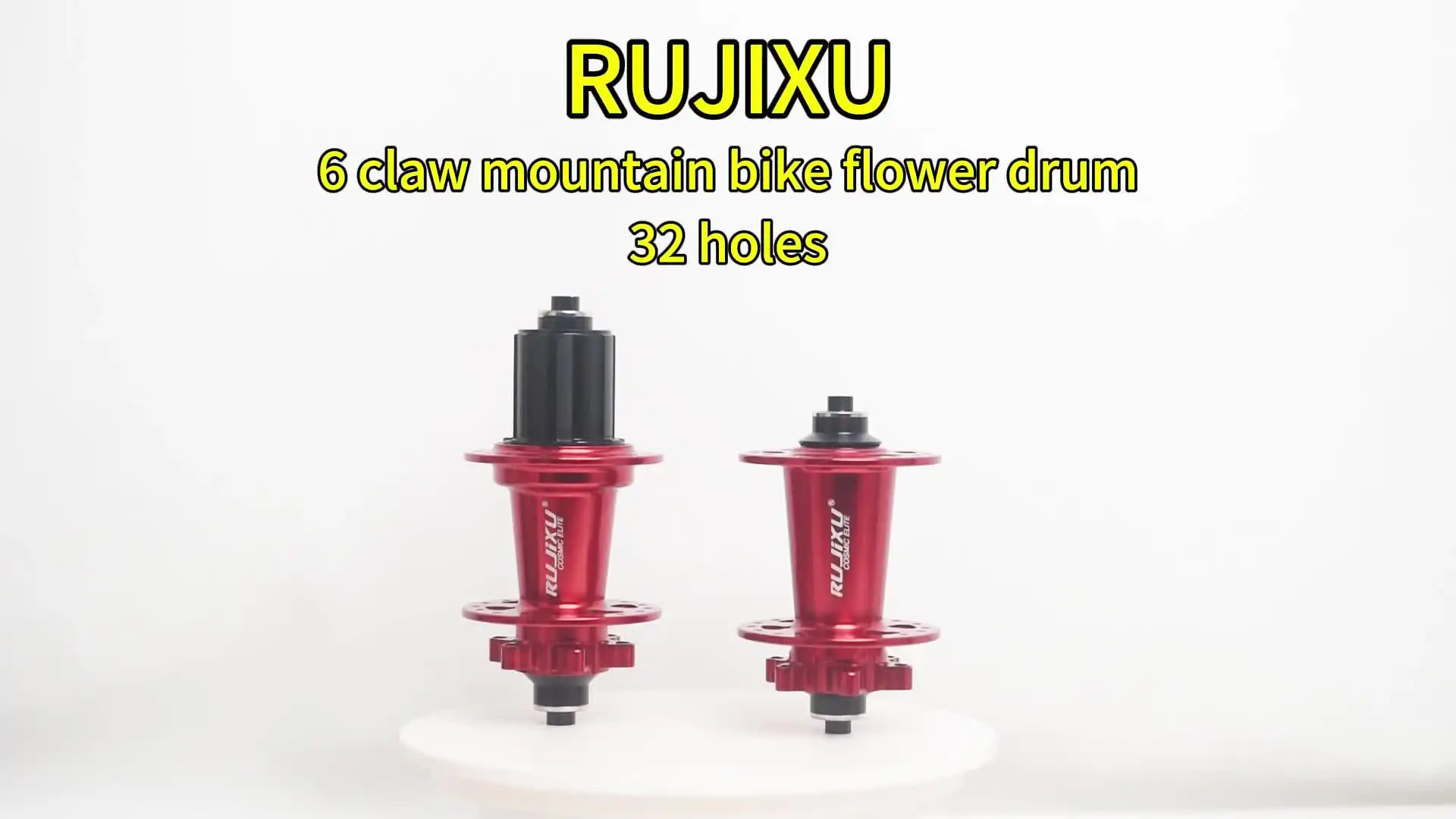RUJIXU MTB Hub 32 Holes Red Bearing Mountain Bike Freehub Rear Hub