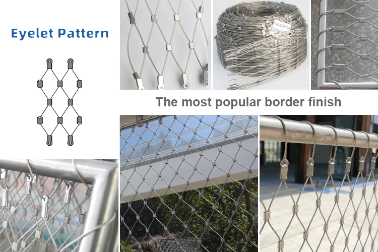 316 Ferrule Type Flexible Stainless Steel Wire Rope Mesh Net For Green Wall
