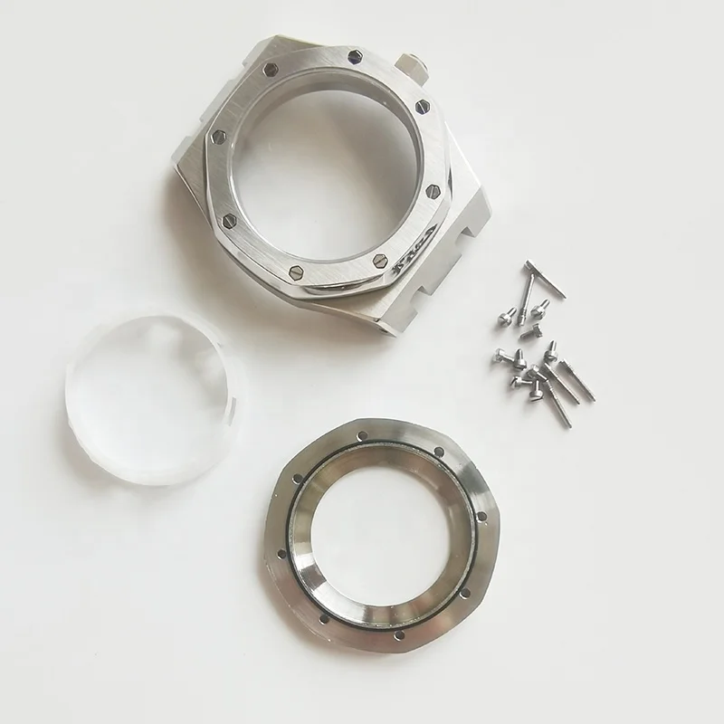 41mm Silver Watch Case Fit Nh35/nh36/4r36 Movement Stainless Steel