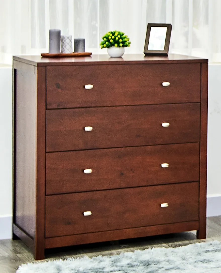 Cheap Price Cascara Wood 4 Drawers Dresser In Coffee Color Best Bedroom Furniture Made In Viet