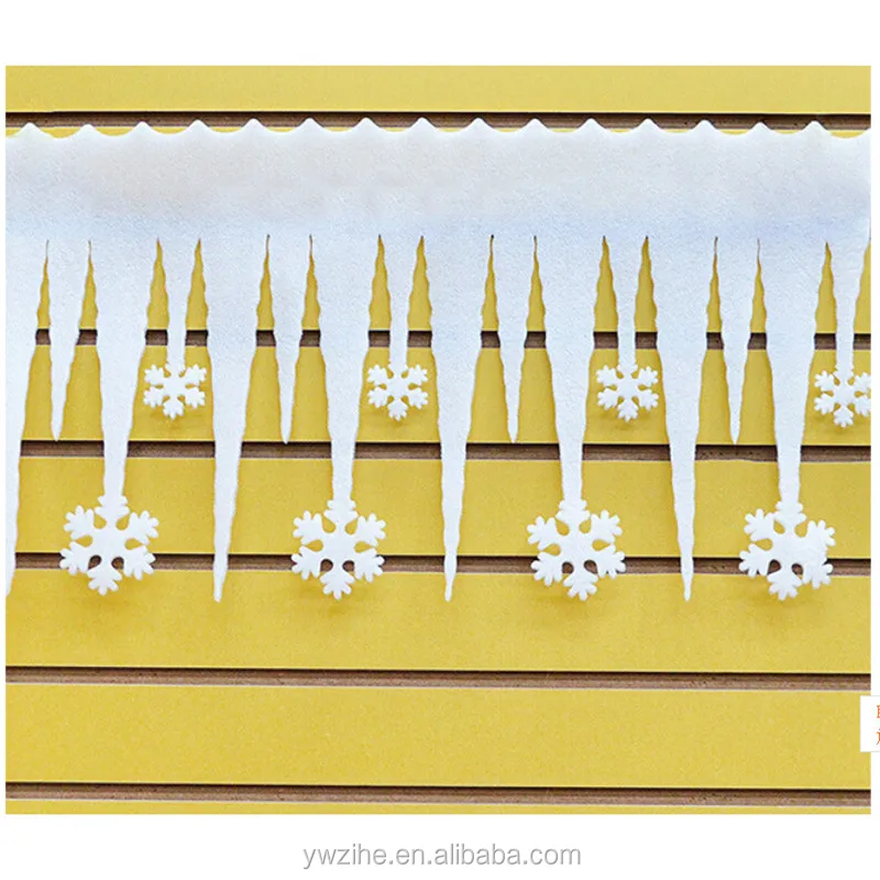 2pcs/lot Foam Ice Strip Icicle Snowflake Pendant Decorations Merry Christmas Ornaments Snow Navidad Natal Decor for Wall White