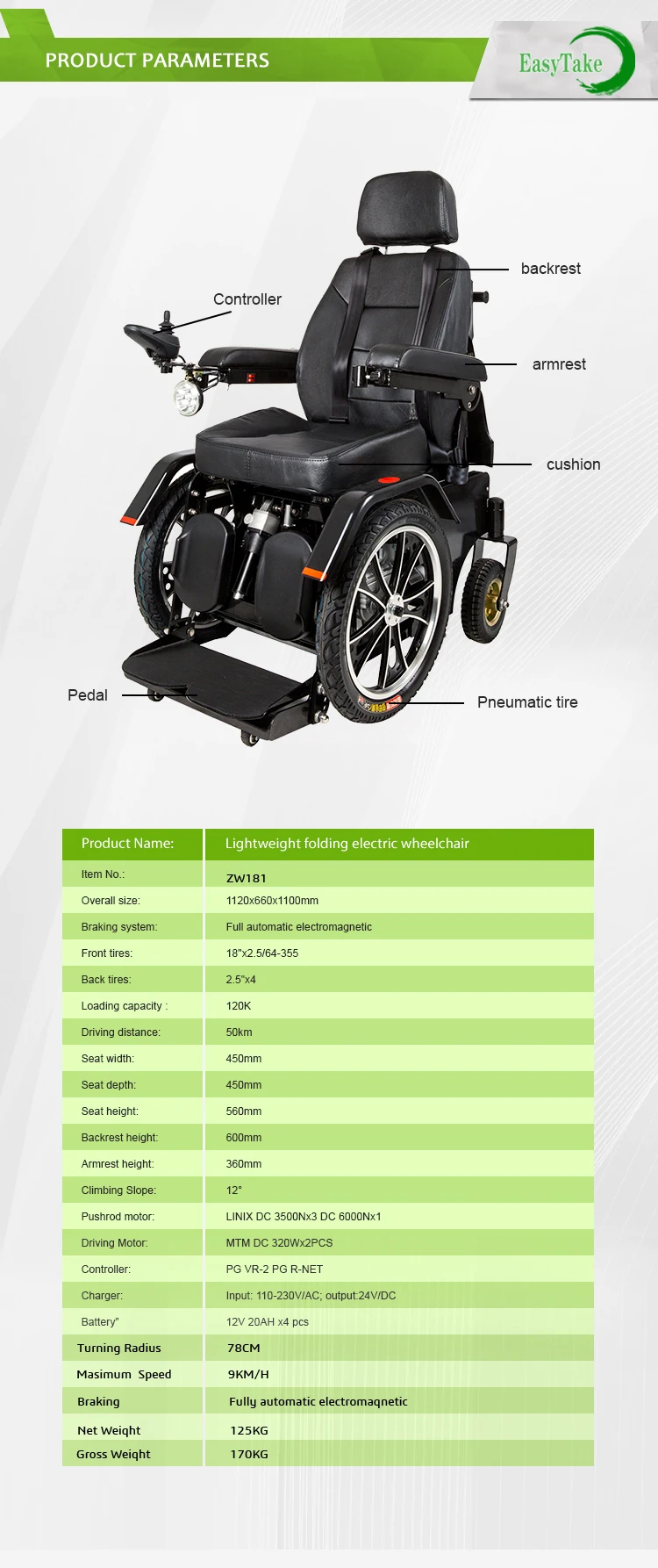 Cheap Motorized Power Lying and Standing up Wheelchair for Disabled