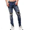 Factory outlet stretchable patched joggers jeans for men