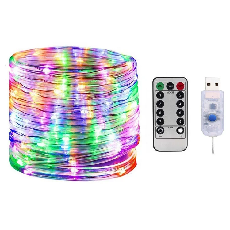 Remote Control Multifunctional USB LED rope Light For Garden Holiday Decoration