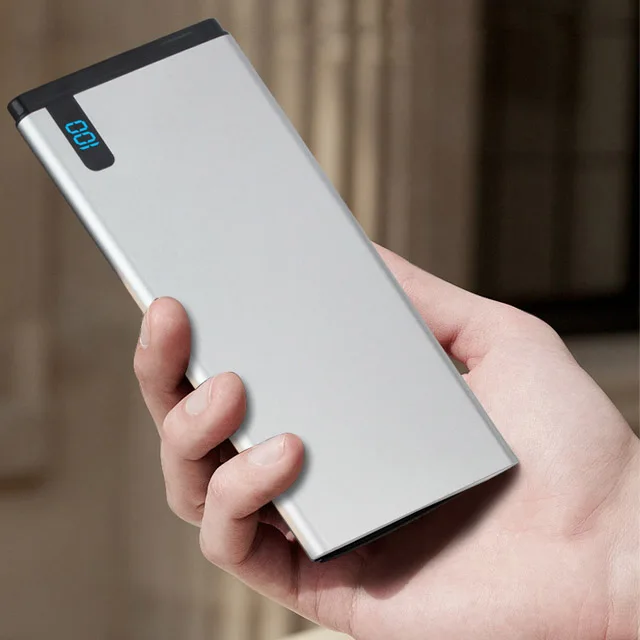 Portable Ultrathin power bank8000mAh/ 10000mAh LED Light Brushed Aluminum Dual USB Backup Battery for Phone and Tablet - ANKUX.COM