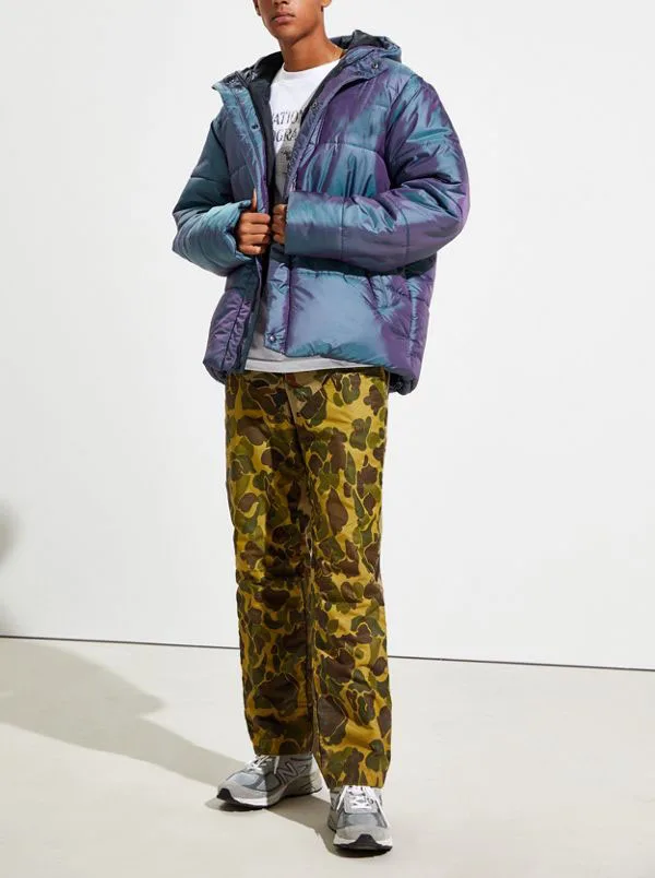 champion iridescent puffer jacket