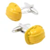 SAVOYSHI Helmet Cufflinks for Mens Shirt Cuff buttons High Quality Brand Novelty Yellow Enamel Cufflinks Fashion Men Jewelry