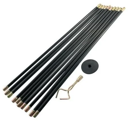 10PCE DRAIN ROD KIT INCLUDES 100mm rubber plunger & 50mm worm screw & 8 Rods