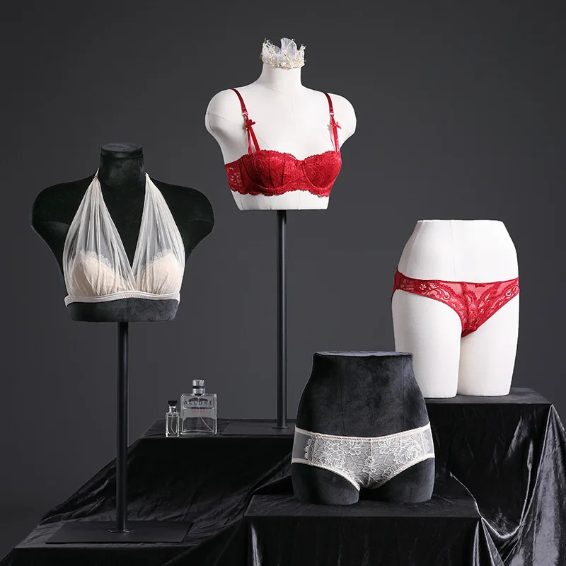 Intimates Display Colorful Female Half-Length Mannequin Plastic Bra Display Stand Human ...
