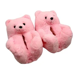 Teddy Bear Slippers 2022 New Arrivals Fuzzy Teddy Wholesale Plush New Style Slippers House Teddy Bear Slippers For Women Girls