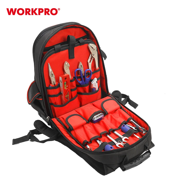Workpro Tool Backpack 60 Pocket Heavy Duty Jobsite Tool Bag With Padded Laptop Sleeve Perfect