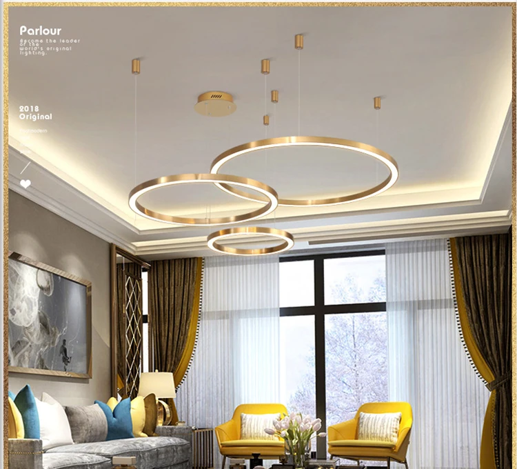 Circle ring living room contemporary LED modern chandeliers and lamps chandeliers pendant lights