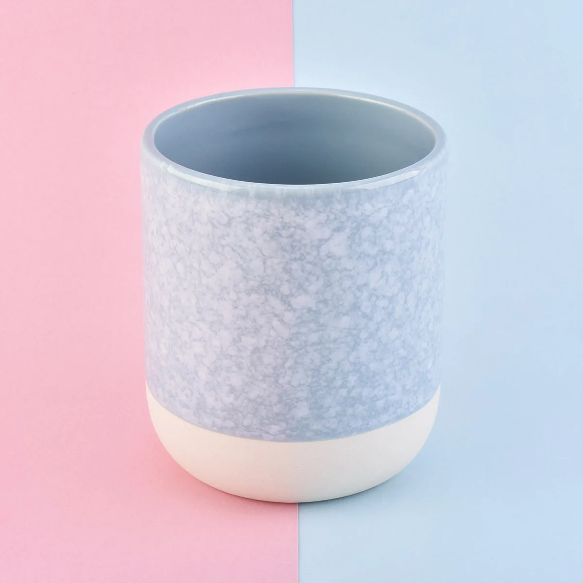 blue ceramic candle holder