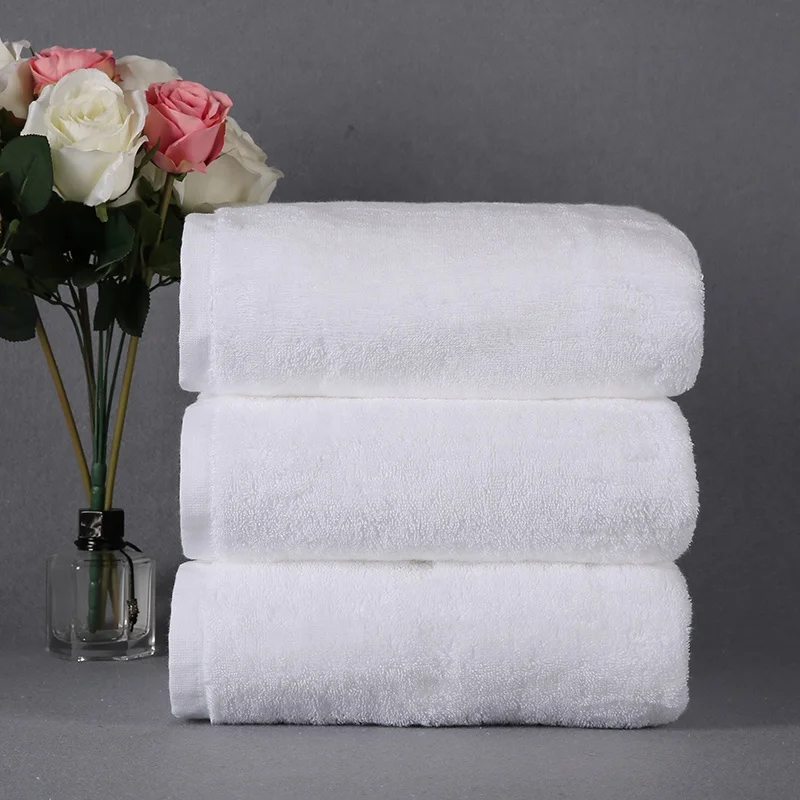 Single-use Bath Towels Soft Plush Cotton Hotel Resort SPA White Washcloths Face 