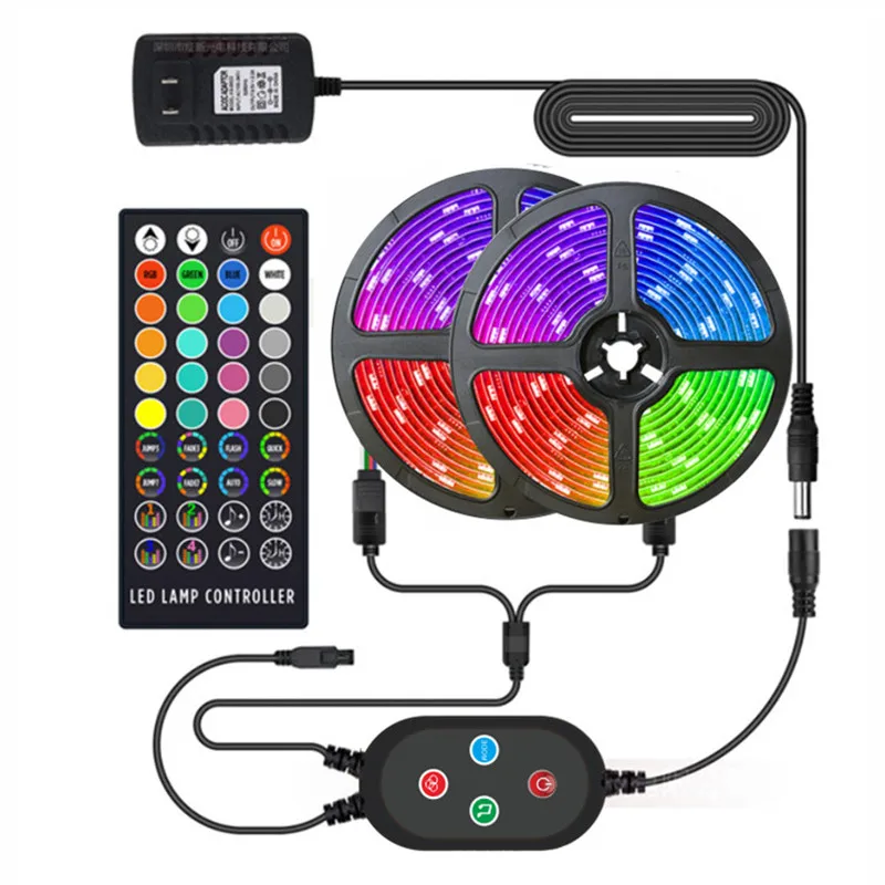 LED Strip Lighting Full Kit 10M 5050 RGB Perfect Dream Color Music 40 Keys Black Shell Wifi Led Strip Light