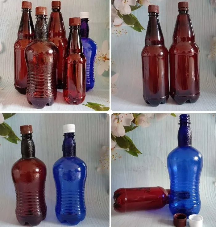 Custom 500ml 1l 1.5l 2l Transparent Long Neck Pet Plastic Beer Wine