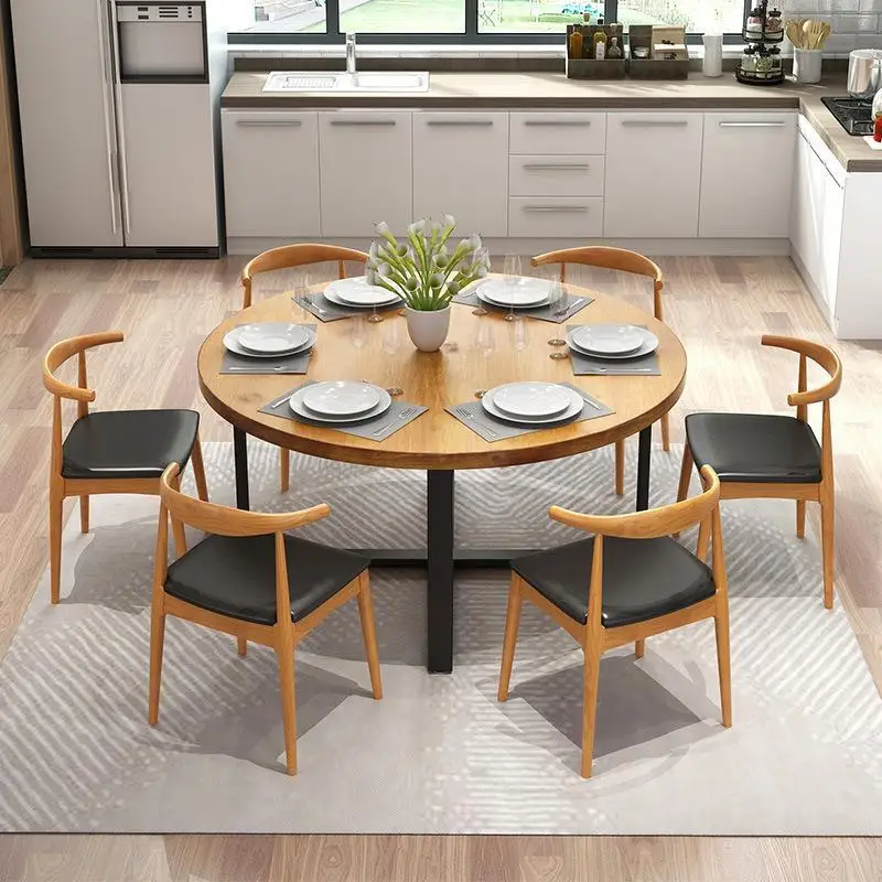 American retro wood chairs dining table sets wooden
