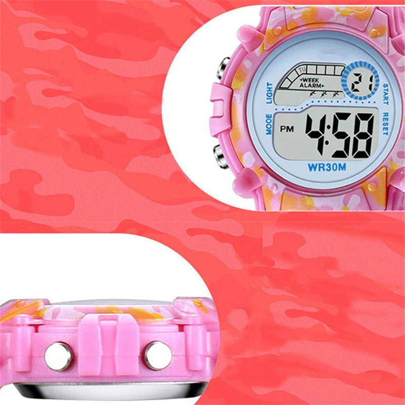WT0057 Dropshipping Camouflage Child Kids Waterproof Digital Wrist WatchFor Girls Boys
