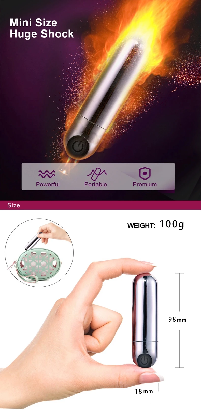 Mini Powerful Finger Design Bullet Vibrators Sex Toys for Woman USB Charged Waterproof Quiet 10 Speeds Clit Wand Silicone
