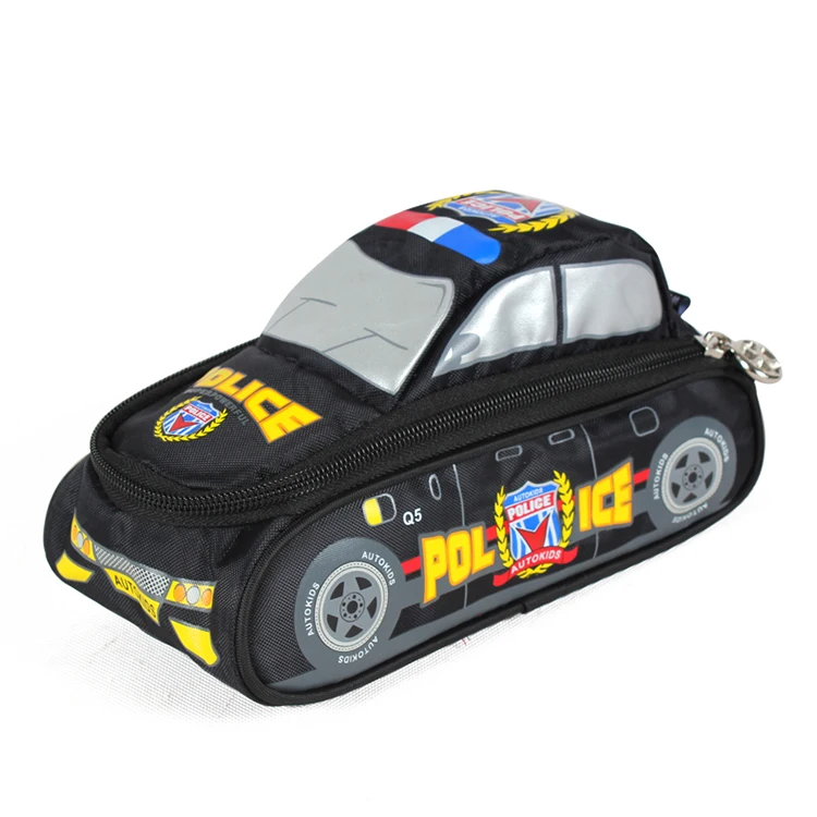 Best Quality Printed custom car shape kids pencil case cute pencil bag for school kids DRE-003