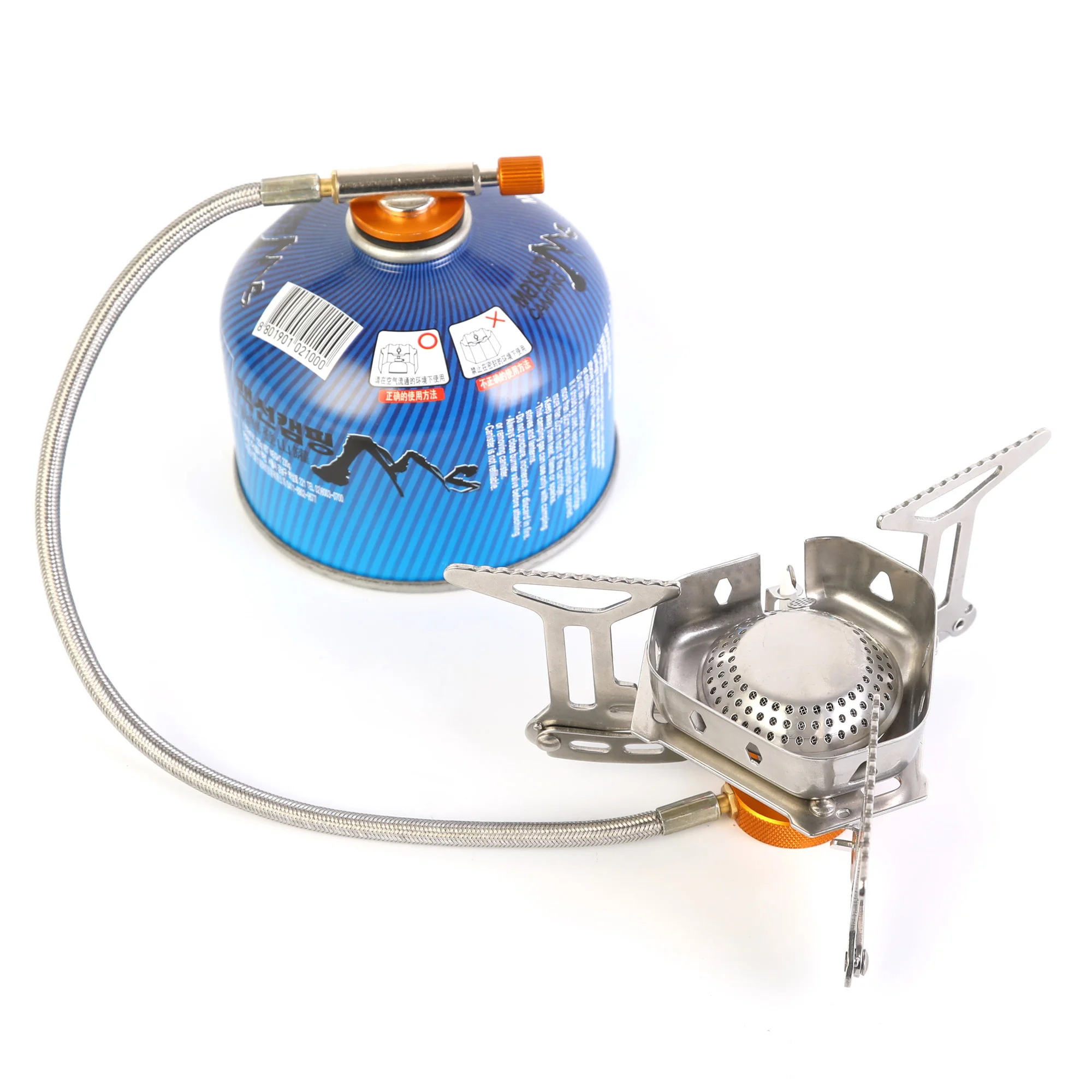 Npot Windproof Portable Gas Stove Outdoor Stainless Steel Folding Camping Stove Gas Cooker With