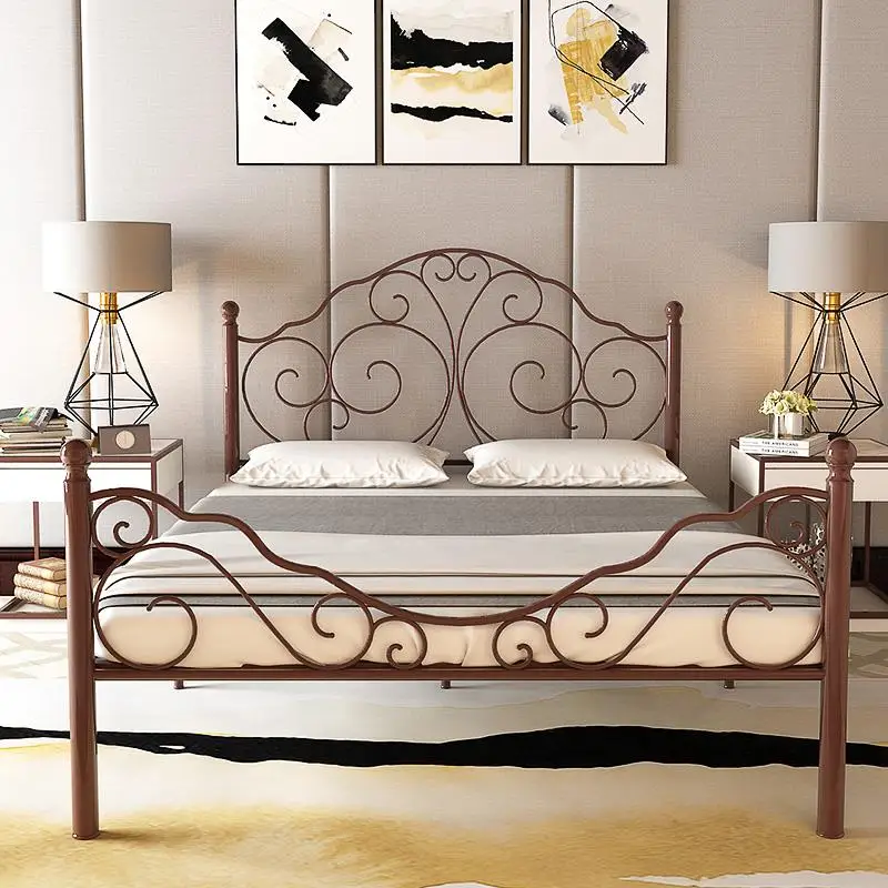 European minimalist fashion wrought iron metal bed frame