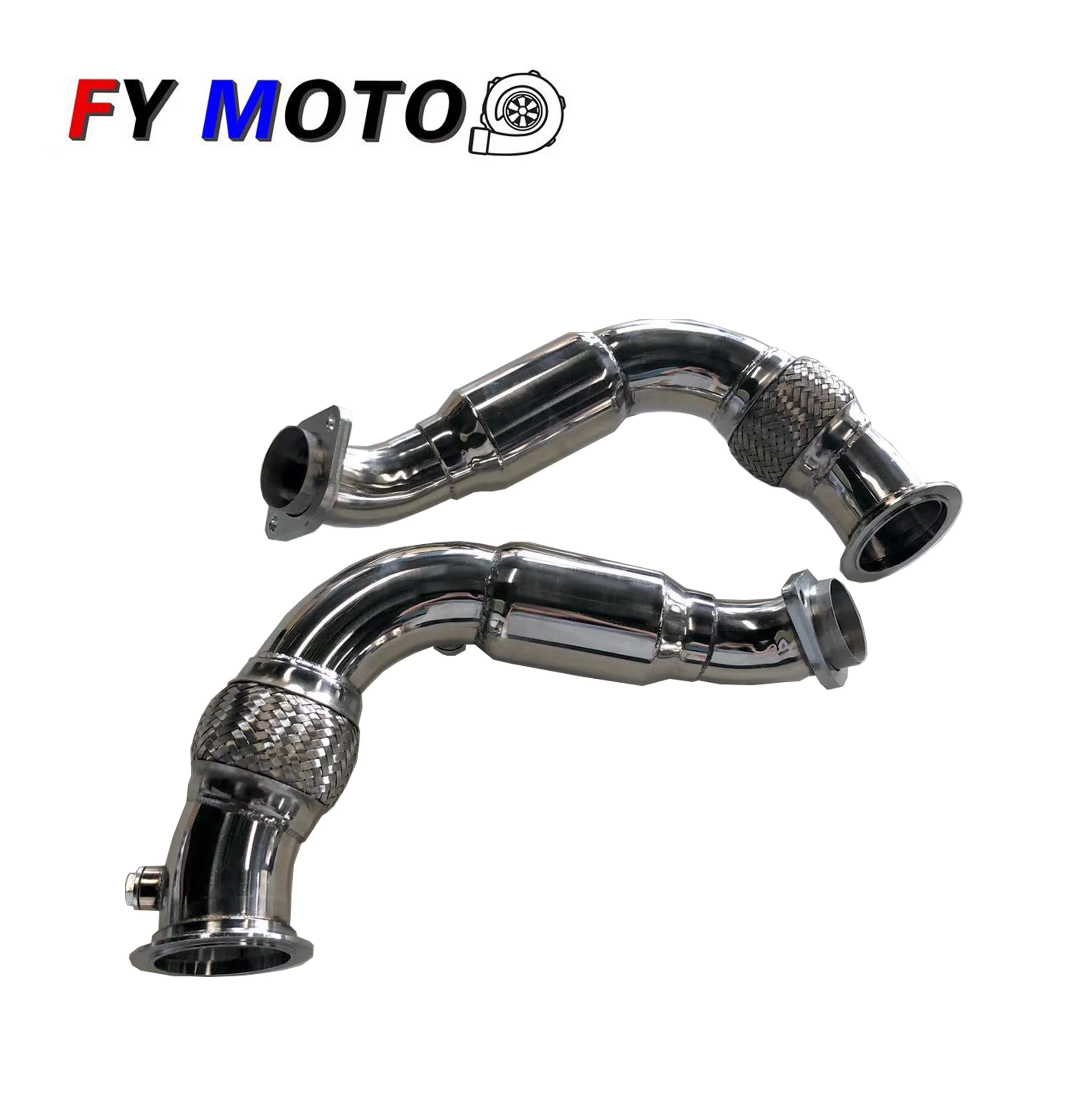 Stainless Exhaust Downpipe For Bm 0814 X6 X5 5 7 Series N63 B44 4.4