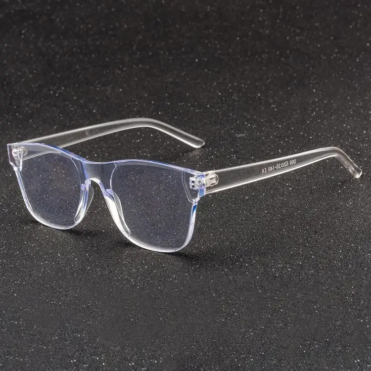 
009 new arrival fashion transparent clear frame thick lens one piece anti blue light blocking reading glasses eyeglasses 