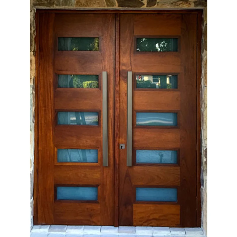Mahogany Modern Solid Wood Custom Exterior Doors Modern Entry Door