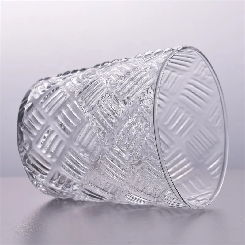 Clear handmade candle container glass tea light candle jar home decorative bulk