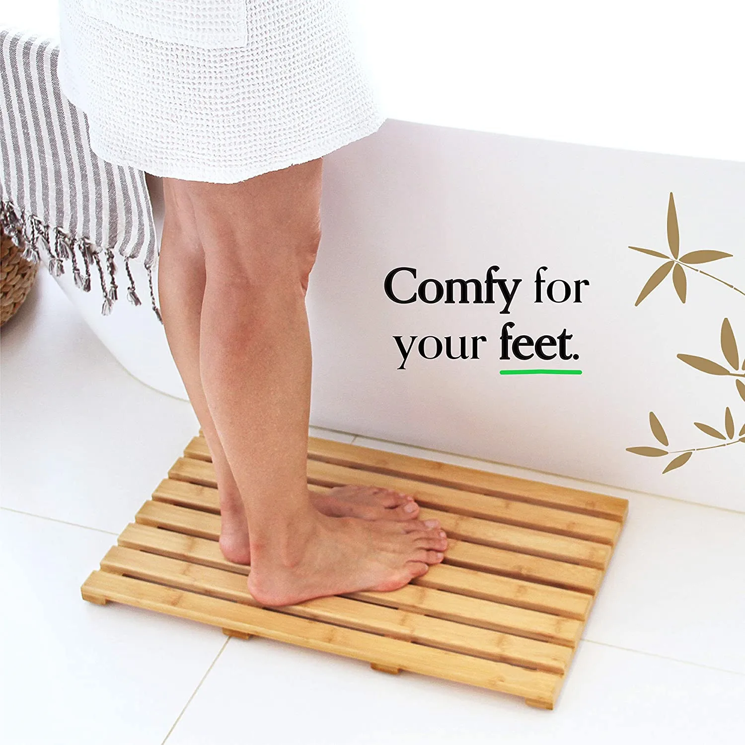 Wooden Non Slip Bathroom Mat Custom Size Sign Bathroom Shower Mat Buy