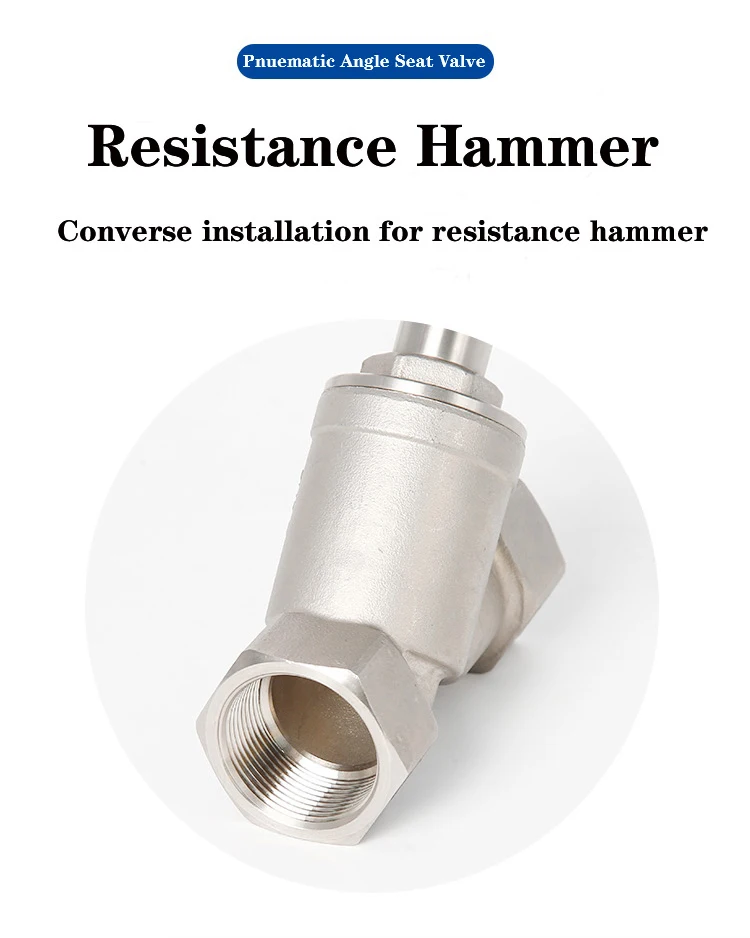 Pneumatic Actuated Angle Seat Valve Symbol Piston Valve With Aluminum