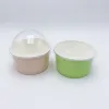 Biodegradable Compostable Disposable Custom Logo Double PLA Coating Gelato 8oz 10oz 12oz 16oz 20oz Paper Cup Ice Cream With Lid