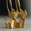 Cute Female Fox Animal Earrings Fashion Yellow Gold Color Drop Earrings Boho Long Dangle Earrings For Women New Year Gift