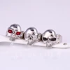 12093 Xuping hiphop copper jewelry rhodium plated zircons skull ring for men and women