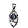 Prong setting Sterling Silver Mystic Topaz Pendant Necklace