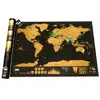 Deluxe Black Scratch Off World Map 82.5 X 59.4cm Black Map Scratch with Cylinder Packing Room Decoration Wall Stickers