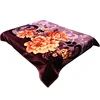 Flower design Korea style premium quality embossed 1ply raschel blanket