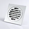 Shower auto-close drainage cover p trap backflow preventer rectangular stainless steel 304 floor drain with trap