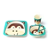 High Quality Divided Kids Bamboo Fiber Dinnerware Sets Plate Bowl Cup Dinner Set