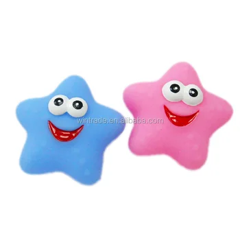 Biru Warna Pink Mandi Hewan Karet Starfish Menyemprotkan Mainan
